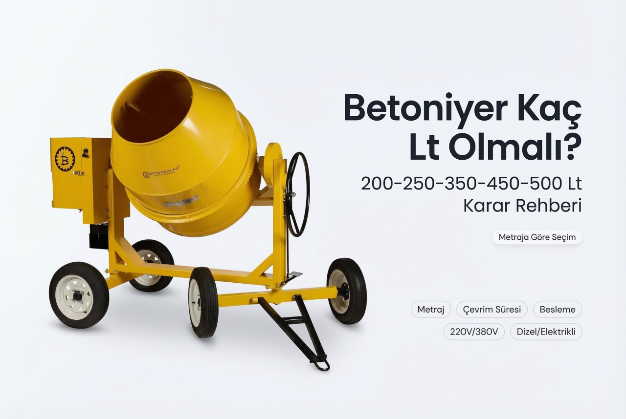 Betoniyer Kaç Lt Olmalı? Şantiye İçin Doğru Betoniyer Seçim Rehberi
