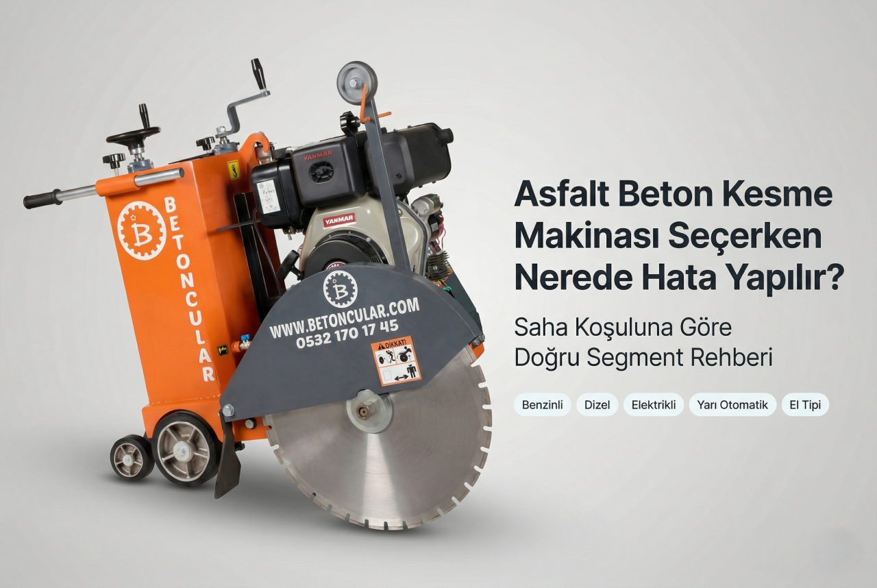 Asfalt Beton Kesme Makinası Seçerken Nerede Hata Yapılır? Saha Koşuluna Göre Doğru Segment Rehberi