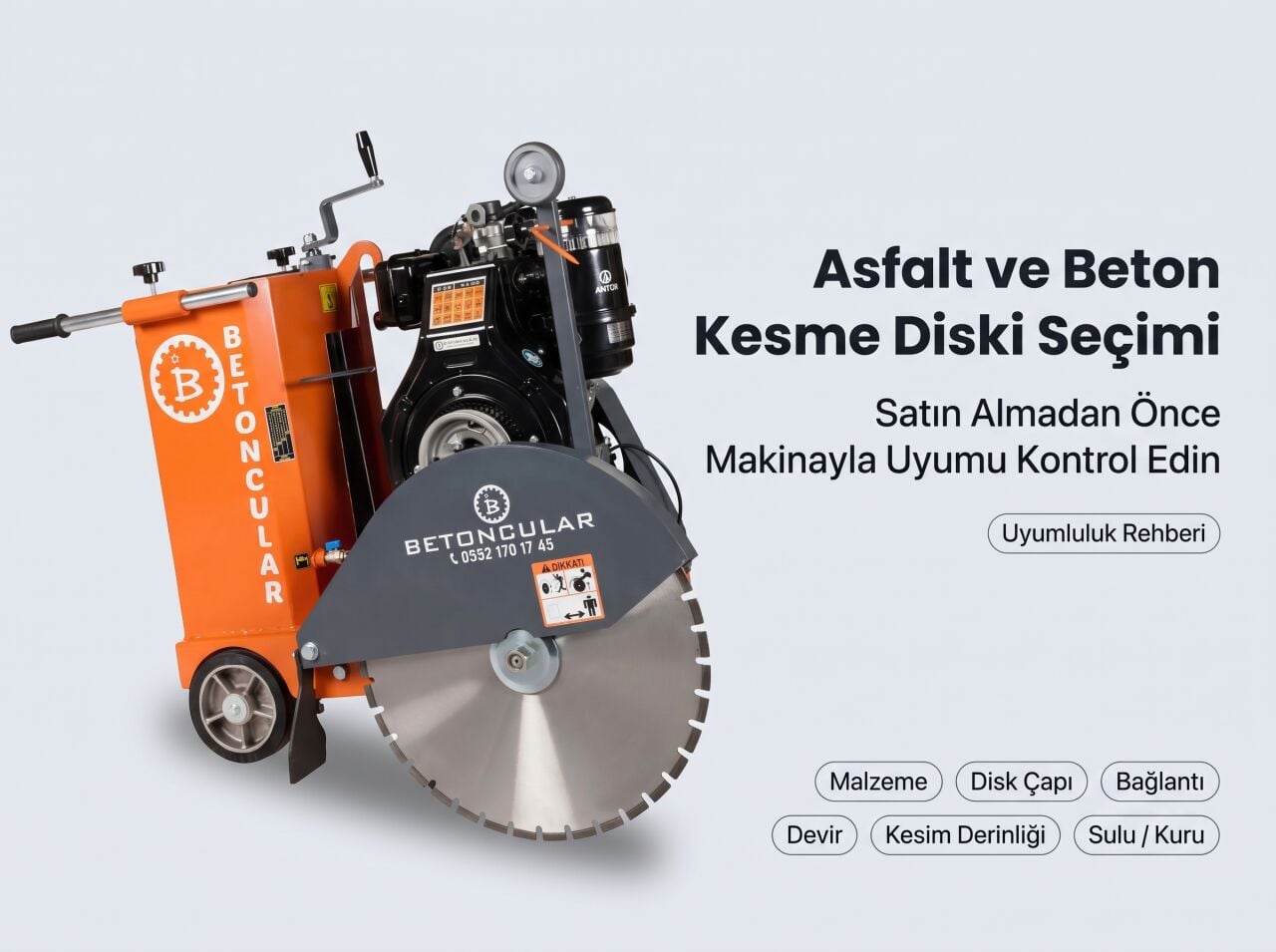 Asfalt ve Beton Kesme Diski Seçimi: Makina Uyumu