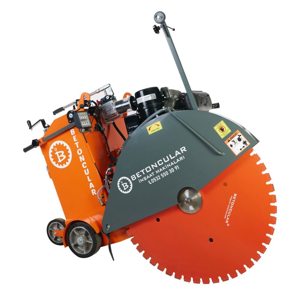 Dizel Yarı Otomatik Asfalt Beton Kesme Makinası Lombardini 28,5 Hp Marşlı